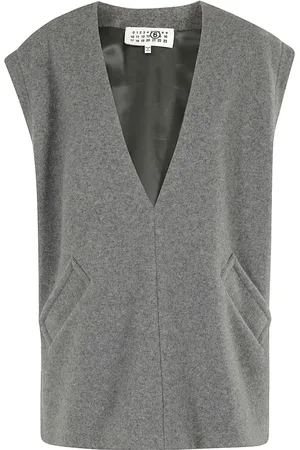Maison Margiela Strik, Dame, Grå, XS, Casual Kortærmet Top