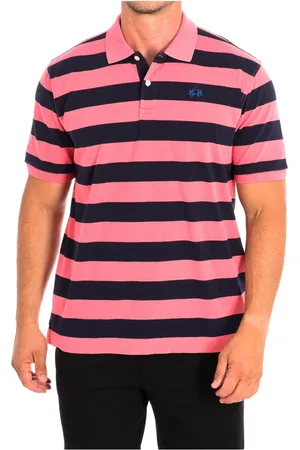 La Martina Top, Herre, Lyserød, L, Bomuld, Kortærmet Polo Shirt