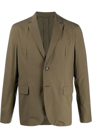 Acne Studios Jakke, Herre, Grøn, L, Bomuld, Klassisk bomuldsblazer med hakkede revers