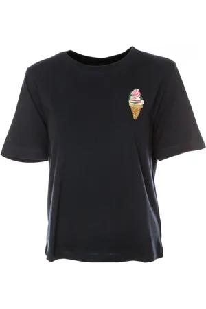 Essentiel Antwerp Top, Dame, Blå, S, Bomuld, Icecream Broderet T-shirt