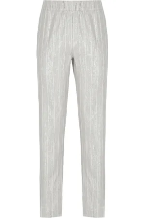 D.EXTERIOR Bukser, Dame, Grå, M, Sølvgrå viskosebukser med lurex