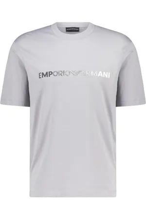 Emporio Armani Top, Herre, Grå, XL, Bomuld, Herre T-shirt