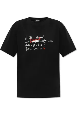 Dsquared2 Top, Dame, Sort, 2XS, Bomuld, T-shirt med print