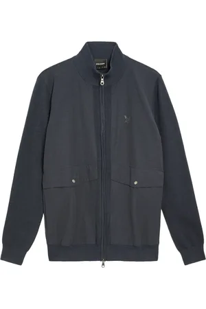 Lyle & Scott Strik, Herre, Blå, 2XL, Uld, Milano Hybrid Full Zip Strikjakke