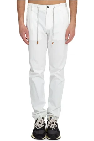ELEVENTY Bukser, Herre, Hvid, W30, Bomuld, Elastiske Jogger Bukser med Sidelommer