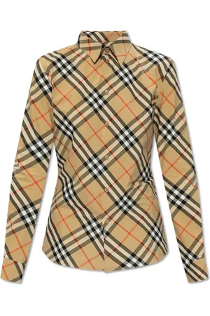 Burberry Bluser & Skjorter, Dame, , 2XS, Bomuld, Skræddersyet ternet skjorte