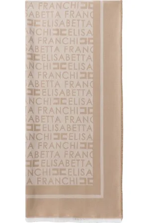 Elisabetta Franchi Tilbehør, Dame, , ONE SIZE, Pashmina med Jacquard Logo