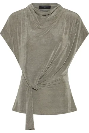 Bruuns Bazaar Bluser & Skjorter, Dame, Grøn, XS, Uld, Elegant Draped Bluse