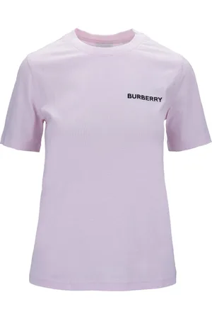 Burberry Top, Dame, Lyserød, 2XS, Uld, Stilfuld Slip-On T-shirt
