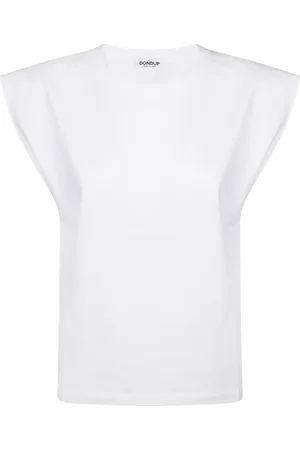 Dondup Top, Dame, Hvid, L, Bomuld, Casual Bomulds T-shirt
