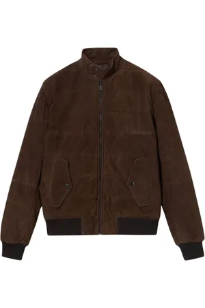 Brooks Brothers Jakke, Herre, Brun, L, Læder, Suede Læder Bomber Jakke