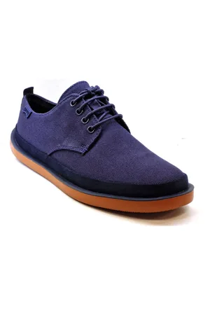 Camper Sko, Herre, Blå, 45 EU, Blå Canvas Blucher Sko med Tubular Strop