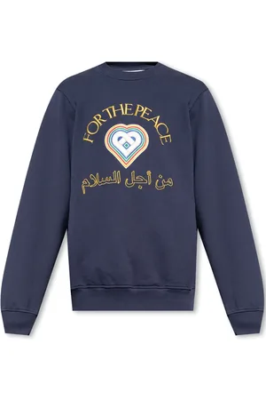 Casablanca Sweathshirts & Hoodies, Herre, Blå, L, Bomuld, Crewneck Sweatshirt