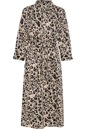 Part Two Kjole, Dame, Flerfarvet, 2XS, Bomuld, Neutral Leo Print Skjortekjole