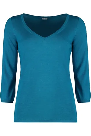 Malo Strik, Dame, Blå, XS, Cashmere, Luksus Cashmere Silk Pullover