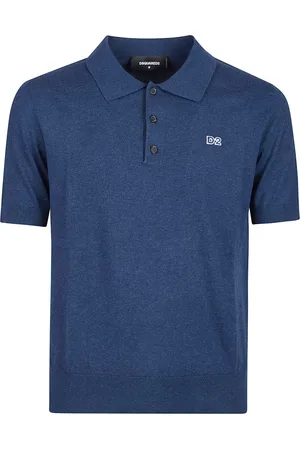 Dsquared2 Top, Herre, Blå, XL, Afslappet Polo Skjorte