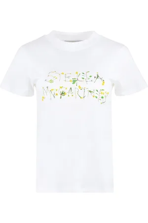 Stella McCartney Top, Dame, Hvid, S, Bomuld, Ribstrikket T-shirt
