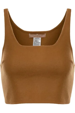 ERMANNO SCERVINO Top, Dame, Brun, S, Uld, Stilfuld ærmeløs top