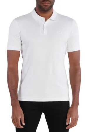 Calvin Klein Top, Herre, Hvid, XL, Bomuld, Smooth Cotton Logo Polo Shirt