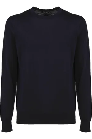 Ermenegildo Zegna Strik, Herre, Blå, 3XL, Cashmere, Fitted Sweater