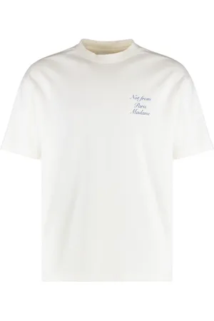 Drôle de Monsieur Top, Herre, Hvid, M, Bomuld, Cotton Crew-Neck T-Shirt