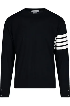Thom Browne Strik, Herre, Blå, XL, Uld, Rundhalset strik