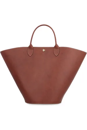 Longchamp Taske, Dame, Brun, ONE SIZE, Læder, Glat Læder Tote Taske