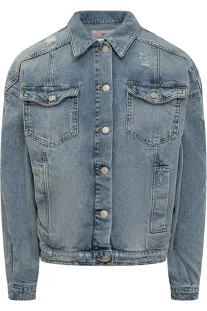 Chiara Ferragni Jakke, Dame, Blå, 2XS, Bomuld, Punk 414 Jakke
