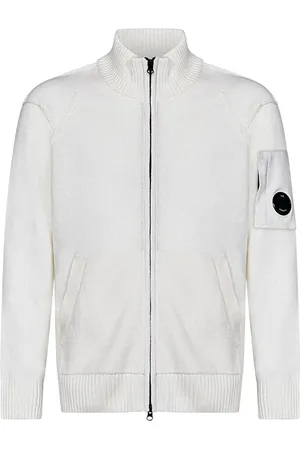 C.P. Company Strik, Herre, Hvid, XL, Uld, Stilfuld Cardigan til Mænd