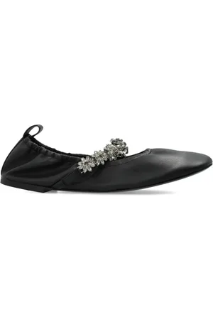 Stella McCartney Sko, Dame, Sort, 37 EU, Ballerinasko Elsa med krystalrem