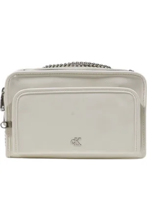Calvin Klein Taske, Dame, Hvid, ONE SIZE, Uld, Dobbelt Lynlås Kamerataske