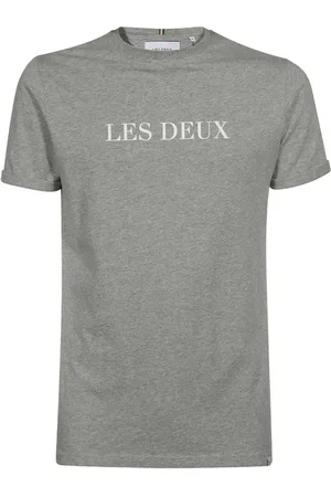 Les Deux Top, Herre, Grå, XL, Bomuld, Ribbed Cotton T-shirt