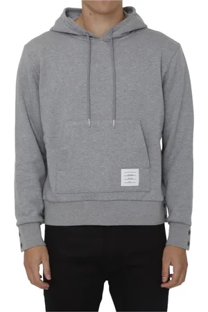 Thom Browne Sweathshirts & Hoodies, Herre, Grå, S, Bomuld, Pullover Hættetrøje