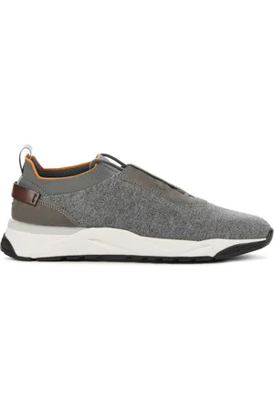 santoni Sko, Herre, Grå, 42 EU, Grå Sneakers, Stof, Bestil En Størrelse Mindre