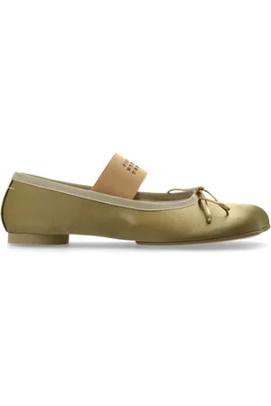 Maison Margiela Sko, Dame, Grøn, 36 EU, Uld, Ballerinasko med logo