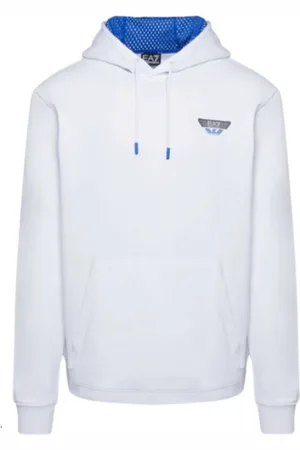 EA7 Sweathshirts & Hoodies, Herre, Hvid, XL, Bomuld, Hoodie