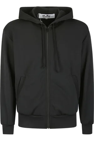 Comme des Garçons Sweathshirts & Hoodies, Herre, Sort, L, Uld, Hættetrøje med hjerte detalje
