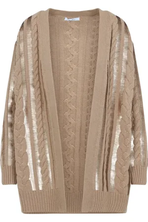 Max Mara Strik, Dame, , S, Uld, Camel Micro Cardigan