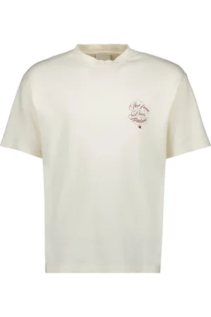 Drôle de Monsieur Top, Herre, Hvid, S, Bomuld, Vineyard Slogan T-shirt
