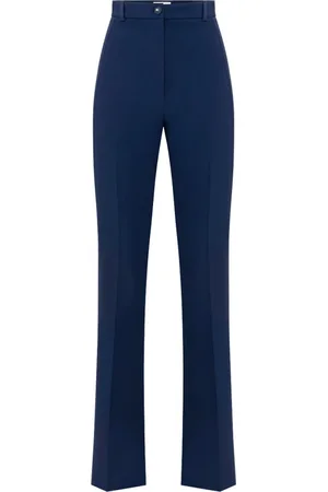 Elisabetta Franchi Bukser, Dame, Blå, M, Polyester, Flare Bukser Elegant Slim Fit
