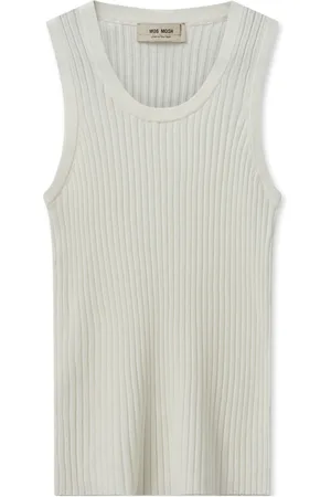Mos Mosh Top, Dame, Hvid, XL, Blød Rib Strik Tank Top