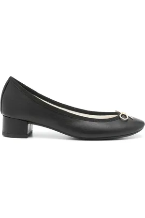 Repetto Sko, Dame, Sort, 38 1/2 EU, Læder, Sort Læder Pumps Logo Hæl