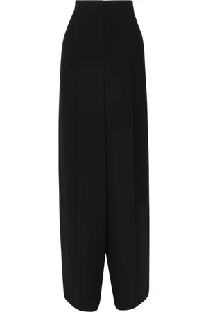 Max Mara Bukser, Dame, Sort, 2XS, Linned, Sort Linned Bukser med Brede Ben