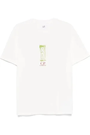 C.P. Company Top, Herre, Hvid, XL, Bomuld, Kortærmet Gauze T-shirt