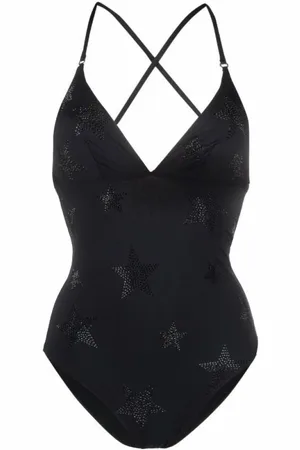 Stella McCartney Badetøj, Dame, Sort, S, Uld, Crystal-Star Strappy-Back Badedragt