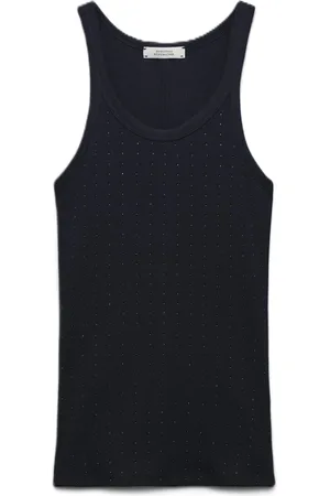 Dorothee Schumacher Top, Dame, Sort, 2XL, Bomuld, Simply Timeless Ribbed Tank Top