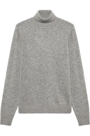 Brooks Brothers Strik, Herre, Grå, XL, Uld, Lysegrå Uld Cashmere Blandings Turtleneck
