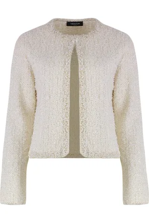 Fabiana Filippi Jakke, Dame, Hvid, M, Tweed, Slim Fit Sequin Tweed Jakke