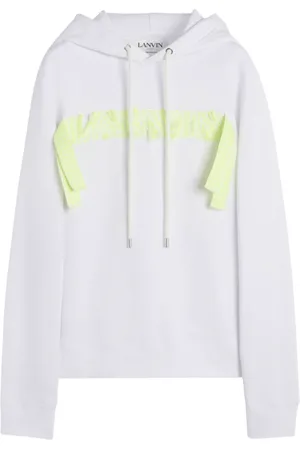 Lanvin Sweathshirts & Hoodies, Herre, Hvid, L, Bomuld, Curb Blanc Vert Hættetrøje