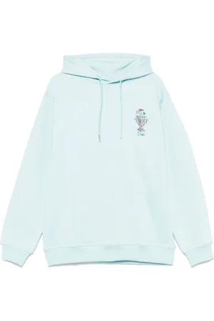 Drôle de Monsieur Sweathshirts & Hoodies, Herre, Blå, M, Uld, Lyseblå Hættetrøje